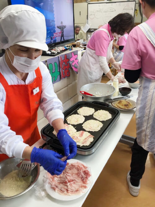 お好み焼きパーティーの様子